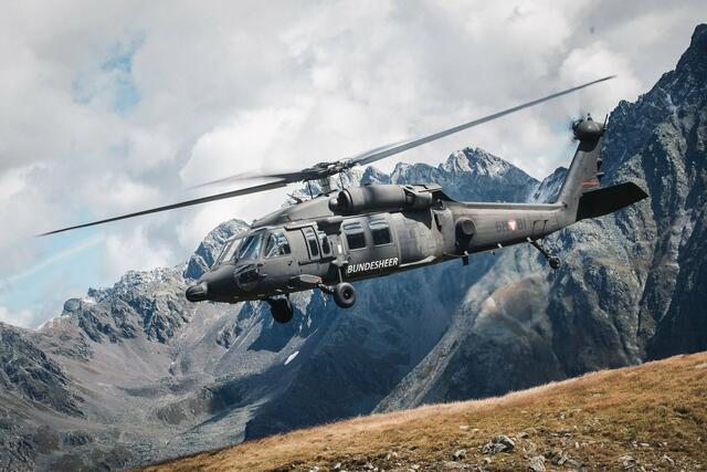 Der "Black Hawk" ist aktuell in der Obersteiermark im Einsatz. | Foto: Bundesheer