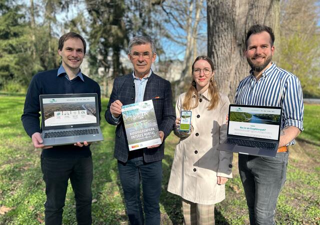 Andreas Schuster, LAbg. Franz Fartek, Projektbegleiterin Bianca Lamprecht und Websitedesigner Johannes Peter Heinrich-Piebel (v.l.) | Foto: RMSO