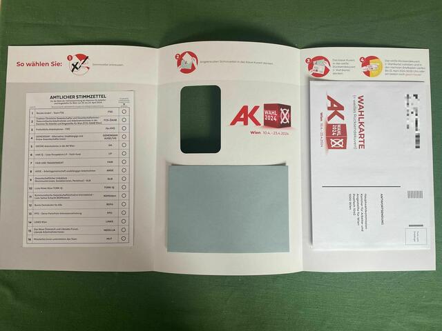 So sieht die amtliche Wahlkarte mit Stimmzettel aus. | Foto: RMW