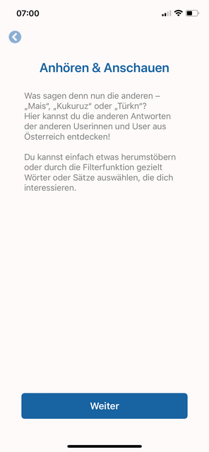 Unser App-Tipp der Woche OeDA ist die österreichische Dialektapp zum Mitmachen. Mit dieser Sprachapp kann der eigene Dialekt genauer betrachtet und mit anderen verglichen werden.  | Foto: Screenshot