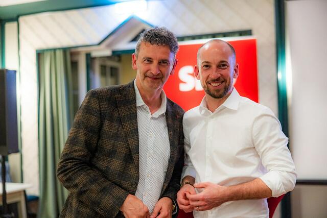 Schwarzachs Bürgermeister (li.) ist SPÖ-Spitzenkandidat. Am Bild mit SPÖ-Landesparteichef David Egger. | Foto: Arne Müseler