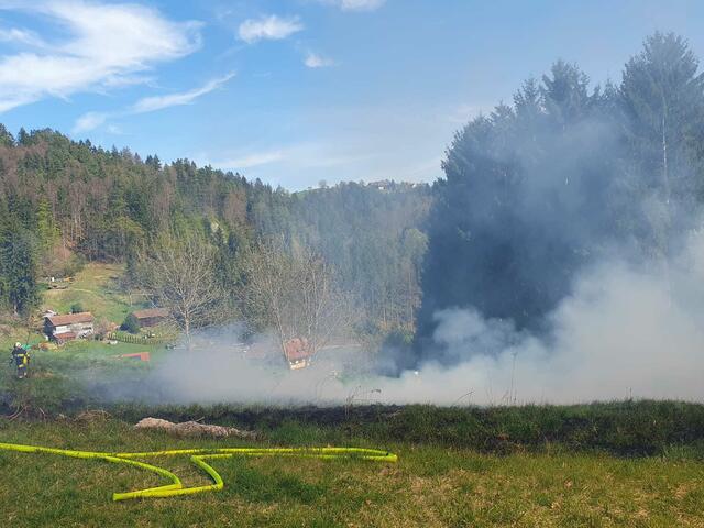 Im Tregisttal brannte eine Wiesenfläche von 400 Quadratmetern. | Foto: FF Voitsberg
