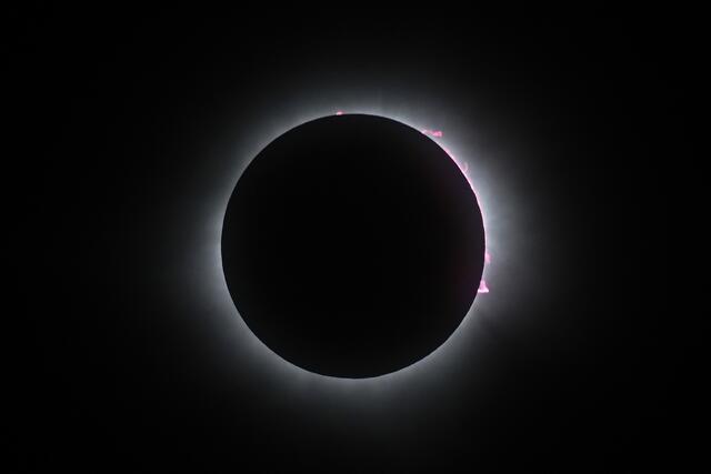 Beginnend über dem Pazifik zog sich der Kernschatten über den Norden Mexikos, überquerte die USA von Texas Richtung Nordosten bis nach Maine, streifte den Südosten Kanadas und endete über dem Nordatlantik. | Foto: MARIO VAZQUEZ / AFP / picturedesk.com 