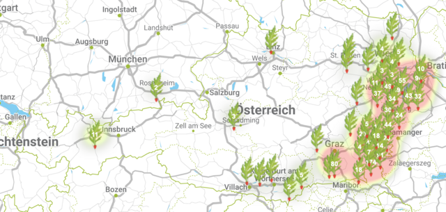 Im Osten und Süden fühlt sich das Unkraut besonders wohl. | Foto: Screenshot (www.ragweedfinder.at)