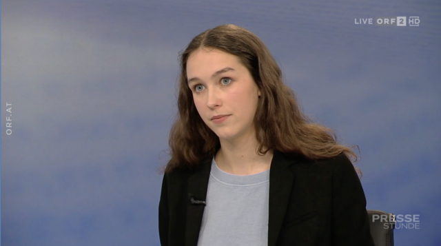 Im Gespräch sprach sie sich unter anderem dafür aus, die Klimakrise als soziale Frage anzugehen. | Foto: Screenshot/ORF