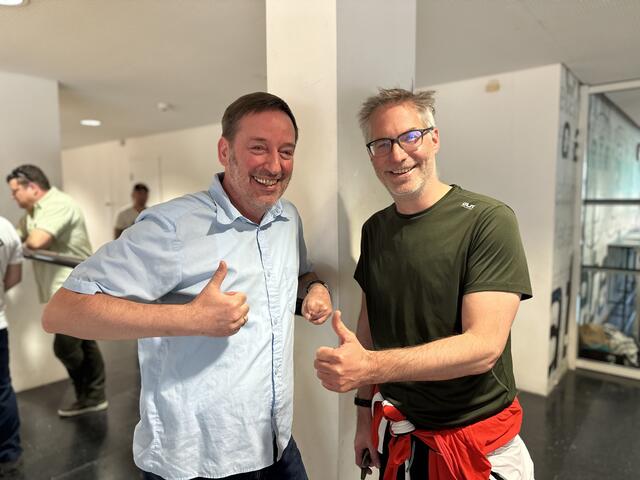 Clemens Hecht und Ulrich Rhomberg: 'Stärkstes Spiel der Saison, trotz knapper Niederlage.'
