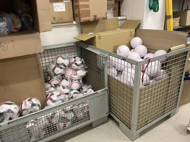 Bälle, Schläger und Co.: Ebenfalls im Ernst-Happel-Stadion befindet sich das Lage für alles, was der Nachwuchs im Sportunterricht braucht. | Foto: Kathrin Klemm/RMW