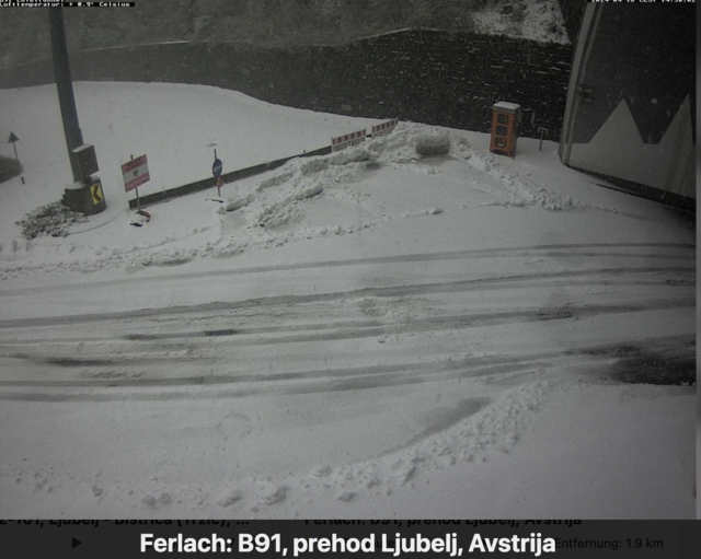 Gelbe Schneewarnung für Ferlach. | Foto: Webcam Loiblpass