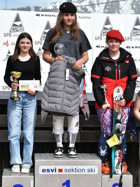 Austria-Cup Schüler w.: Elinor De Carli (re.) neben der Siegerin Maria Kupfner (WSV Zell am Ziller).