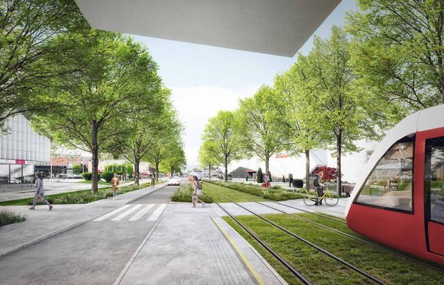 So soll die Trasse in der Alpenstraße ab Friedensstraße aussehen. | Foto: dunkelschwarz ZT OG