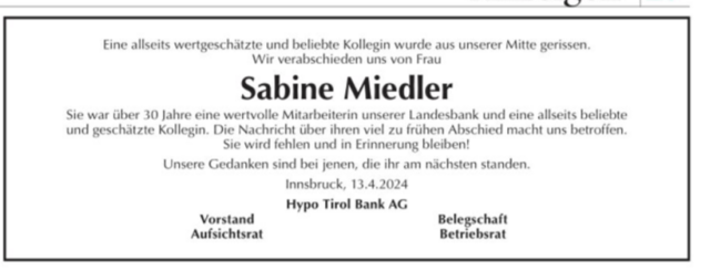 Parte der Hypo Tirol. | Foto: Tiroler Tageszeitung