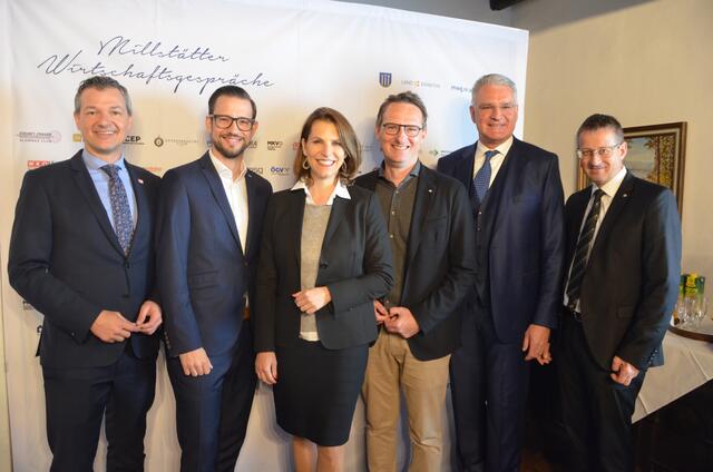 Peter Weidinger, Sebastian Schuschnig, Karoline Edtstadler, Michael Maier, Alexander Thoma und Albert Burgstaller