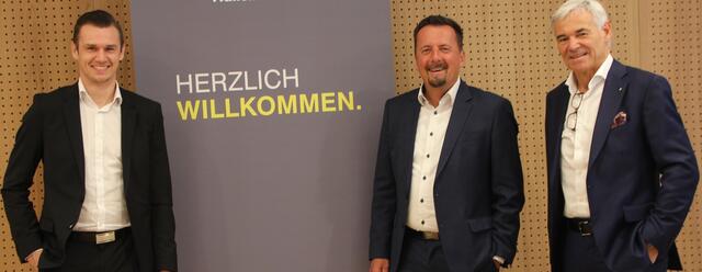 Führungsteam der Raiffeisenbank Hallein-Oberalm (v. l.): Matthias Pichler (Prokurist), die Direktoren Alois Innerhofer und Herbert Weiss