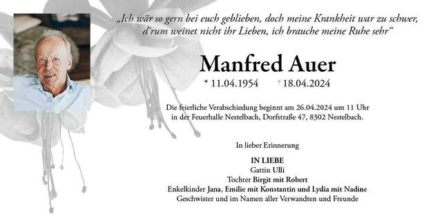 Manfred Auer verstarb im 71. Lebensjahr | Foto: Privat