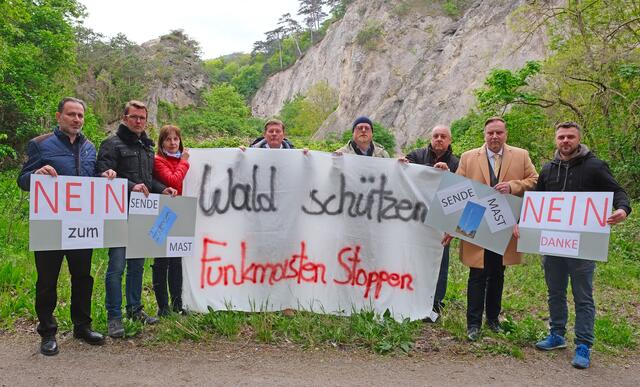 Die Mödlinger Koalitionsregierung protestiert gegen die geplante Errichtung eines Funkmastens im Stadtwald. | Foto: Boeger
