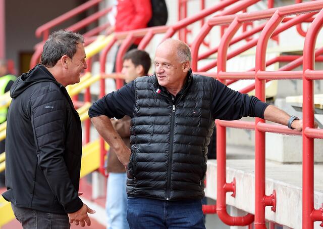 Da war die Kapfenberger Fußballwelt noch in Ordnung: Trainer Abdulah Ibrakovic mit Präsident Erwin Fuchs. | Foto: GEPA pictures