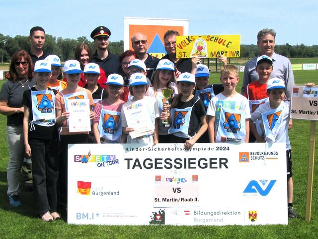 Die 4. Klasse der Volksschule St. Martin an der Raab siegte beim Vorbewerb der Kindersicherheitsolympiade für die Bezirke Güssing und Jennersdorf vor der Volksschule Stegersbach. | Foto: Bevölkerungsschutz Burgenland