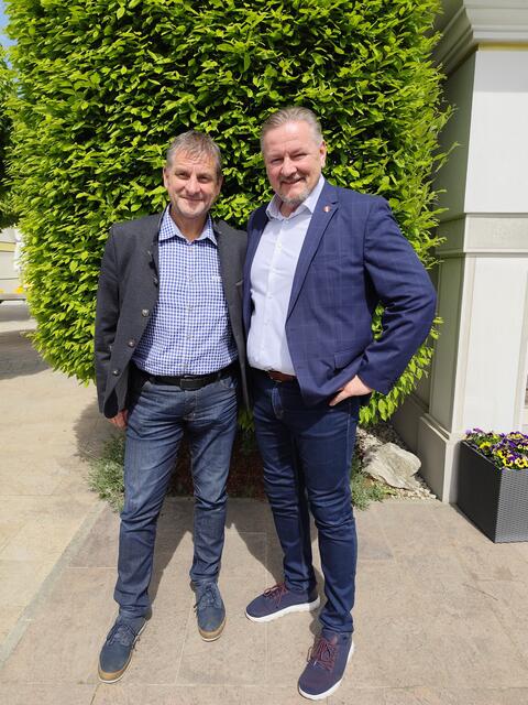 LAbg. David Schießl mit dem Oö. EU-Wahl-Spitzenkandidat Roman Haider. | Foto: FPÖ Bezirk Braunau