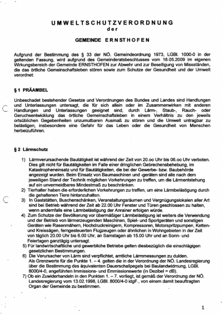 Ernsthofen - Verordnung | Foto: Gemeinde Ernsthofen