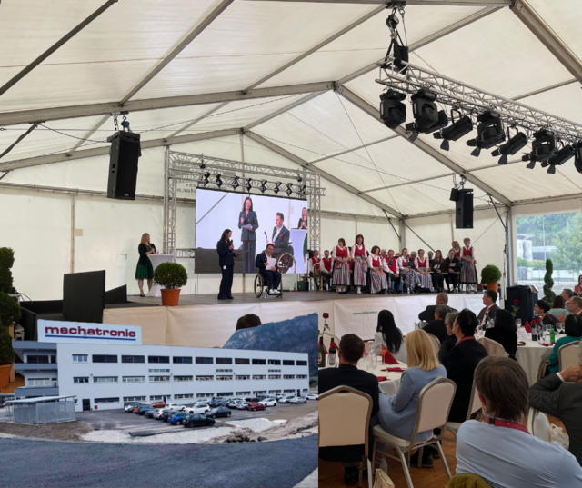 Geschäftsführer Walter Schober freute sich über die zahlreichen Gäste und das volle Veranstaltungs-Zelt und erzählte von den Anfängen der Firma. | Foto: RegionalMedien