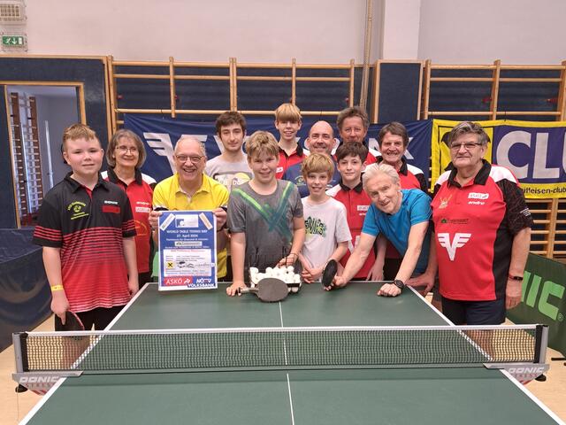 Teilnehmer am World Table Tennis Day 