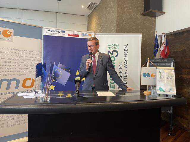 Wirtschafts-Landesrat Markus Achleitner verdeutlichte  beim EU-Dialog die Wichtigkeit der EU für Oberösterreich. | Foto: BRS