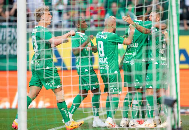 Rapid mischt sich im engen Titelrennen ein und siegt am Sonntag 2:0 vor eigenem Publikum gegen Redbull Salzburg. | Foto: GEORG HOCHMUTH / APA / picturedesk.com
