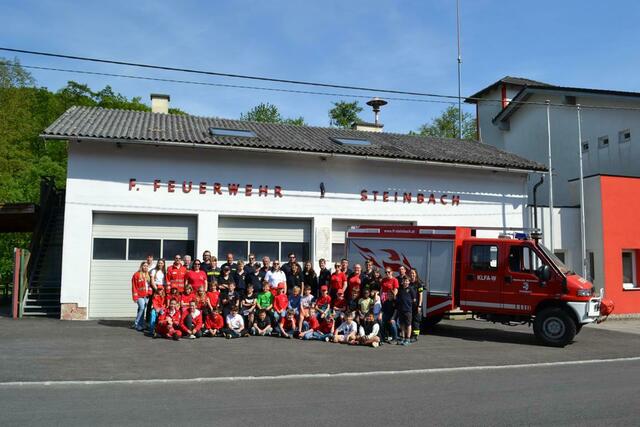 Rund 30 Kinder und 10 Betreuerinnen und Betreuer waren dabei. | Foto: Freiwillige Feuerwehr Steinbach