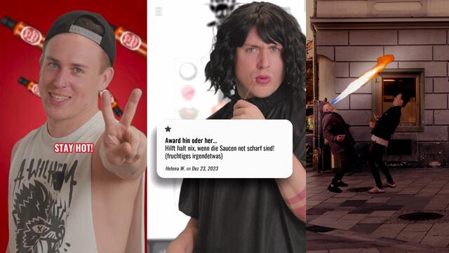 Musiker und Saucenproduzent Tommy Hlatky hat sich für sein achtjähriges Bestehen eine neue, extrascharfe, Sauce kreiert. Das dazugehörige Werbevideo spielt alle "Trash-Stückerln". | Foto: Kpt Marketing