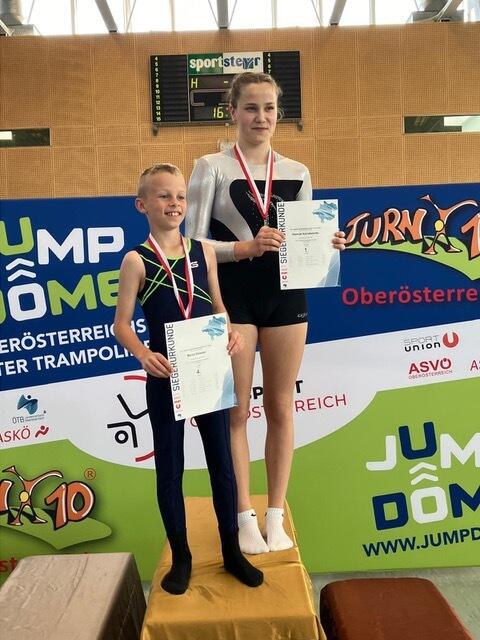 Hannah Kaindlstorfer und Marco Strasser freuten sich über Top-Platzierungen bei der Turn10-Landesmeisterschaft | Foto: Turnverein Bad Ischl 1867