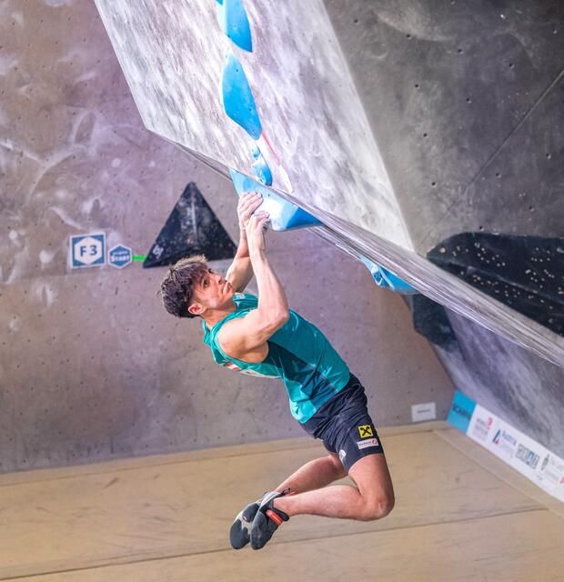 Julian Wimmer boulderte zu Rang zwei. | Foto: Xaver Quintus