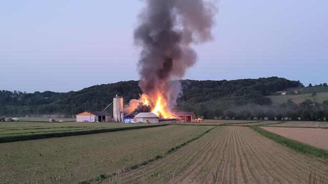 In Dietersdorf am Gnasbach stand ein Schweinestall in Flammen. | Foto: Franz Harb