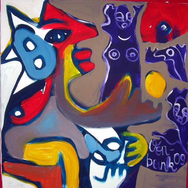 Michael Vonbank: "Schau mir in die Augen, Kleines!", 2009, Acryl auf Leinwand, 100x100cm | Foto: Credit: Estate Michael Vonbank/Beate Sprenger