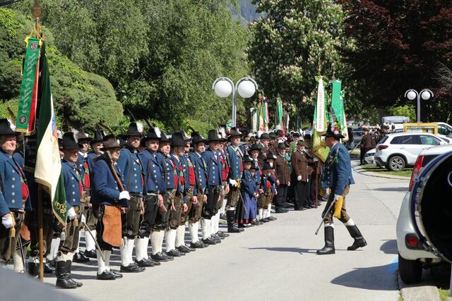 Die Speckbacher Schützenkompanie Hall war zahlreich vertreten. | Foto: Saline Hall