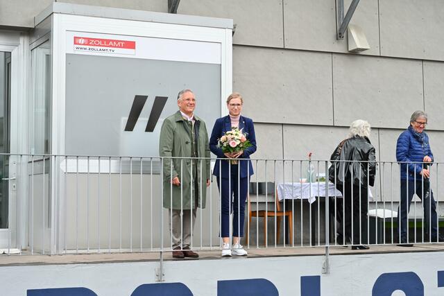 Bürgermeister Karl Lautner und seine Amtskollegin Urška Mauko Tuš bei der offiziellen Eröffnung vom Europaplatz | Foto: Schleich Bad Radkersburg