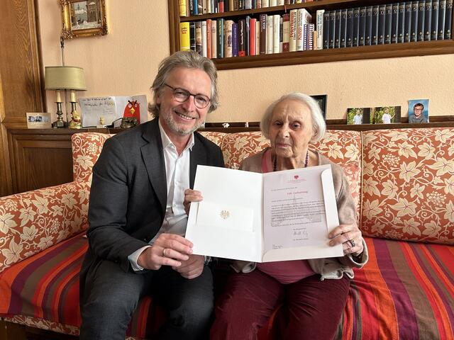Gertrude Spitzer feierte vor Kurzem ihren 100. Geburtstag. | Foto: Sarah Bergbauer/BV8