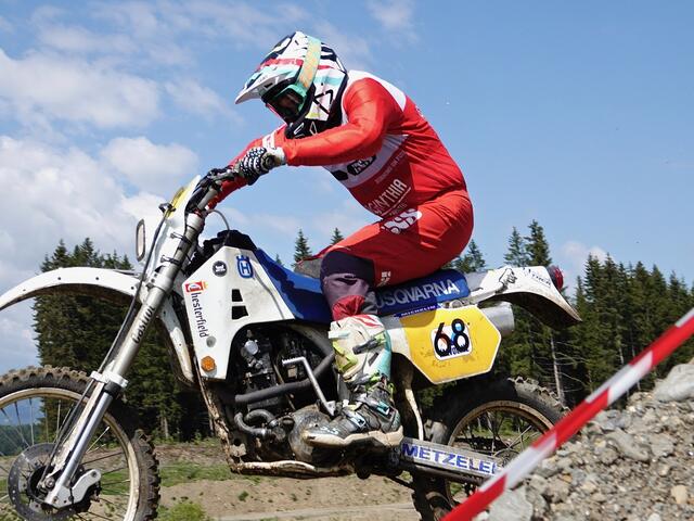 Christian Kaiser siegte auf seiner Husqvarna TE 510 an beiden Tagen in der Klasse Y2.