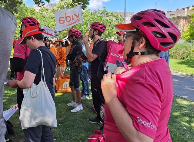 Nicht nur bei Lieferando, auch bei Foodora streiken die Rider. Und das heuer nicht zum ersten Mal. | Foto: Vida