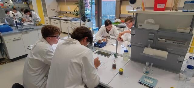 Für die Schülerinnen und Schüler des dritten Jahrgangs stand der Besuch des "Open Lab" im Fokus. In diesem Mitmachlabor tauchten sie tief in die Welt der Chemie und Kunststoffe ein. | Foto: HLBLA St. Florian
