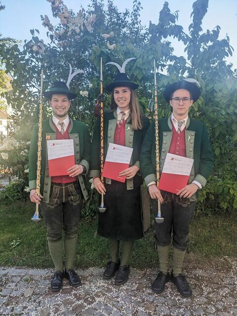 V. l.: Matthias Schopf, Johanna Steininger und Benjamin Heissenberger.
  | Foto: Musikverein Kopfing