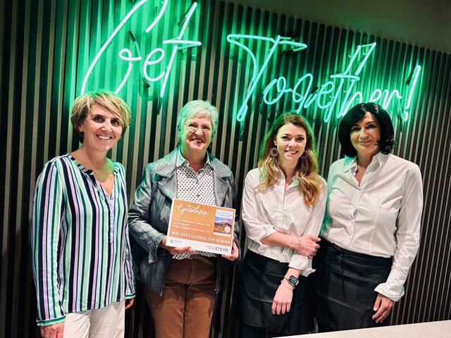 Daniela Zeiner (Netzwerk Zukunftsregion Steyr), Edith Mayer, Christina Reichenpfader (Stadthotel Styria, Get Together!), Irene Kühberger (Kühberger &amp; Haas, Get Together!) (v. li.).
 | Foto: TIC Steyr