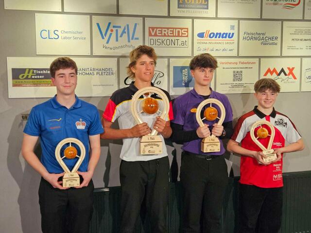 Sieger Foto aus Fieberbrunn mit Raphael Marth ganz links.  | Foto: Tiroler Billard Verband 