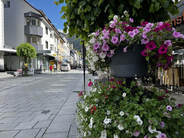 Die Blumenpracht begrüßt die Besucher der Landecker Innenstadt. | Foto: Tanja Thurner