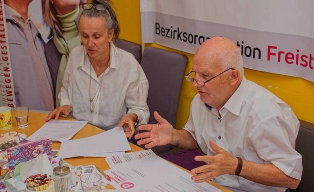 In großer Sorge: Elisabeth Leitner (Obfrau der Arcade) und Hans Affenzeller (Bezirksvorsitzender des Pensionistenverbandes). | Foto: Gerhard Weinmüller