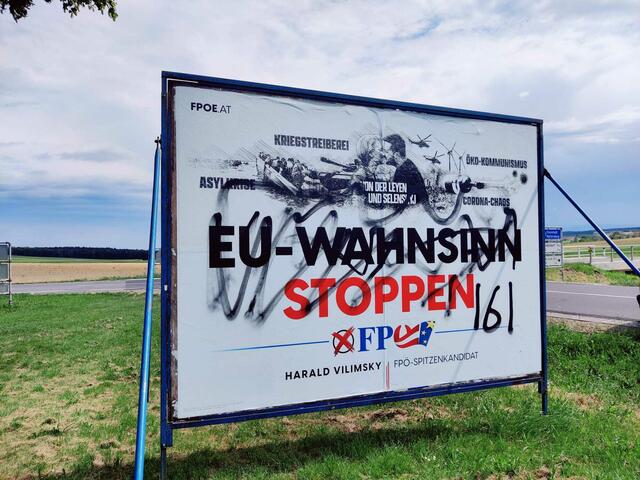 Wahlplakate der FPÖ fielen in den Bezirken Eisenstadt, Mattersburg und Oberpullendorf Vandalen zum Opfer. | Foto: FPÖ Burgenland