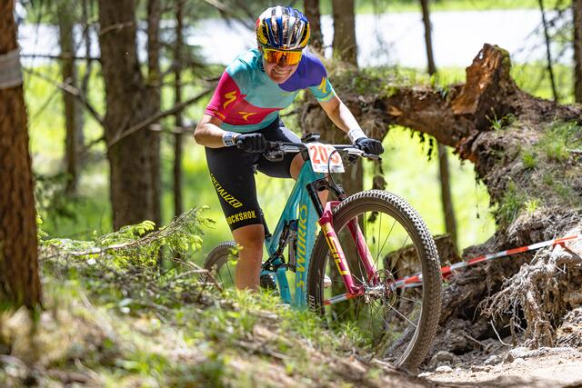 Heeressportlerin Laura Stigger kämpfte sich beim Mountainbikefestival in Haiming aufs Podest. | Foto: Ernst Lorenzi