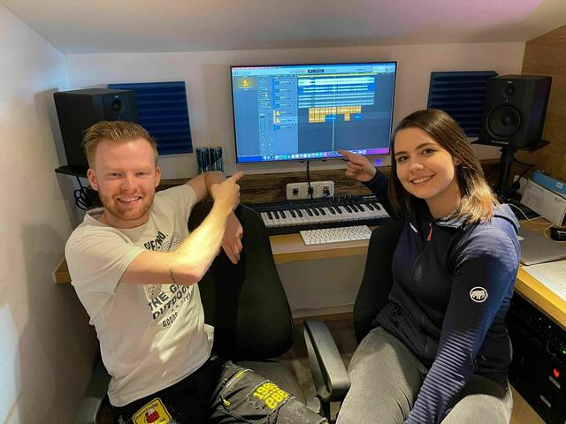 Johannes Lechner und Kerstin Schmidt im Studio. | Foto: Lechner Records