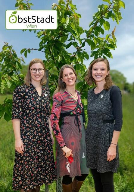 Der Verein Obststadt ermöglicht Obstwiesen mitten in der Stadt. Der Vorstand des Vereins: Michaela, Katja und Vicki (v.l.n.r). | Foto: Obststadt