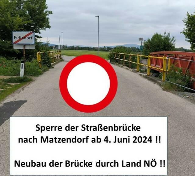 Brückensperre nach Matzendorf. | Foto: Gemeinde