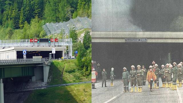 Der Tauerntunnel heute und vor 25 Jahren. | Foto: Johannes Brandner/Archiv RK Lungau